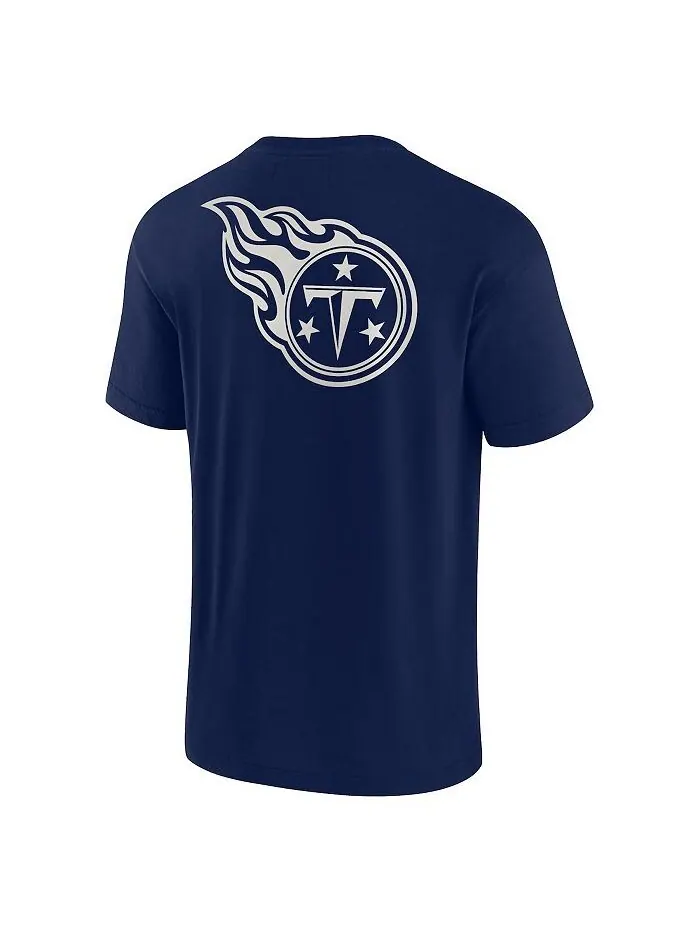 Мужская и женская темно-синяя супермягкая футболка Tennessee Titans с коротким рукавом Fanatics — изображение 2 из 3