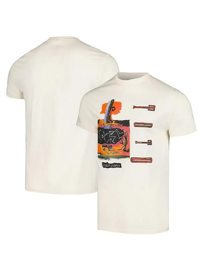 Мужская кремовая футболка с рисунком Toto Kingdom of Desire Manhead Merch — бежевый