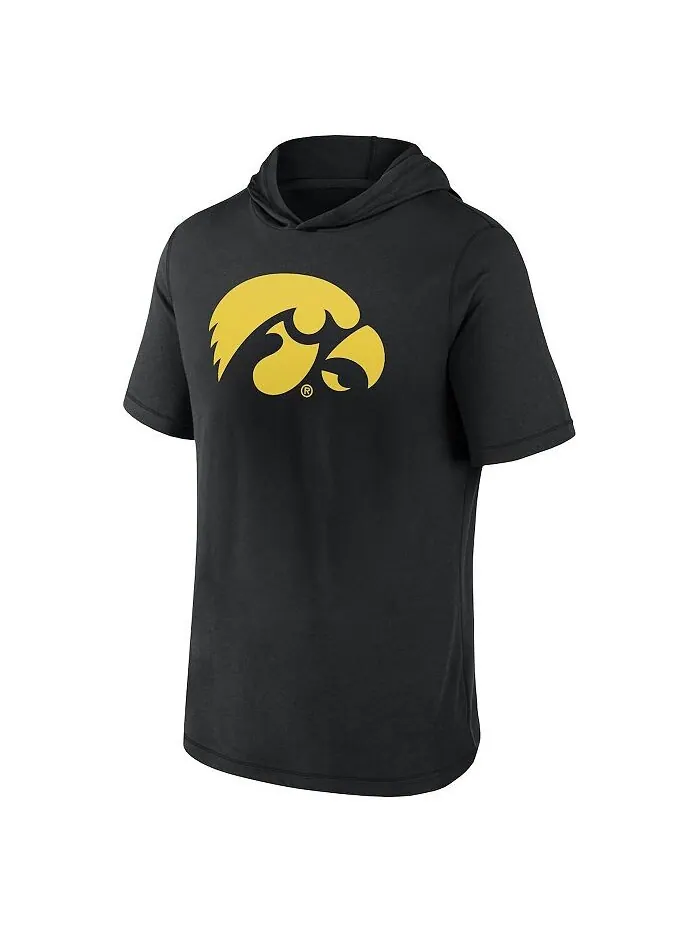 Мужская черная футболка с капюшоном с логотипом Iowa Hawkeyes Primary Fanatics — изображение 3 из 4, черный