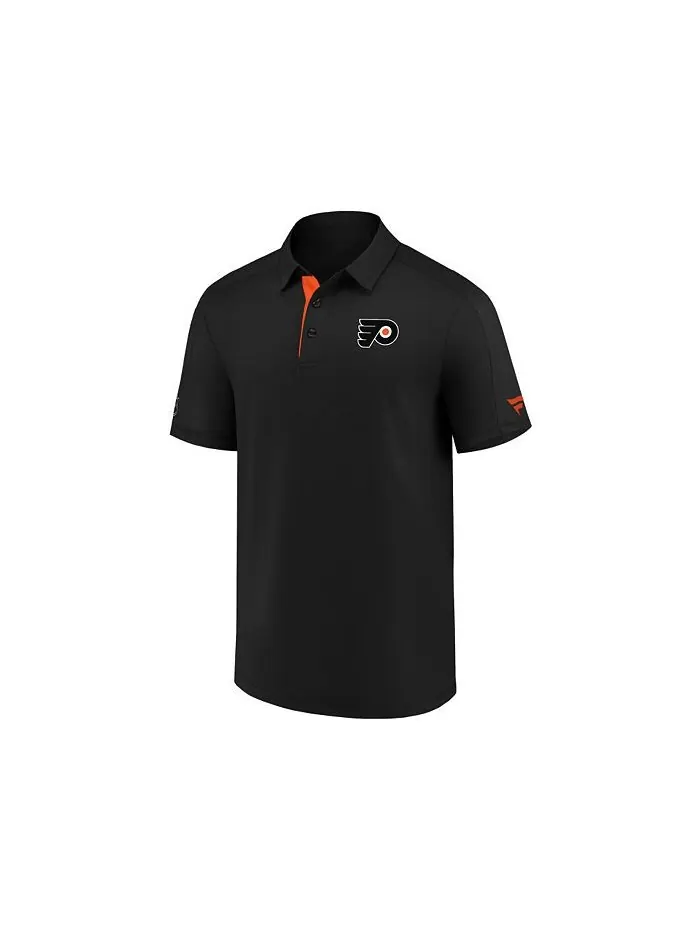 Мужское поло Performance Philadelphia Flyers в раздевалке Majestic — изображение 1 из 1, черный
