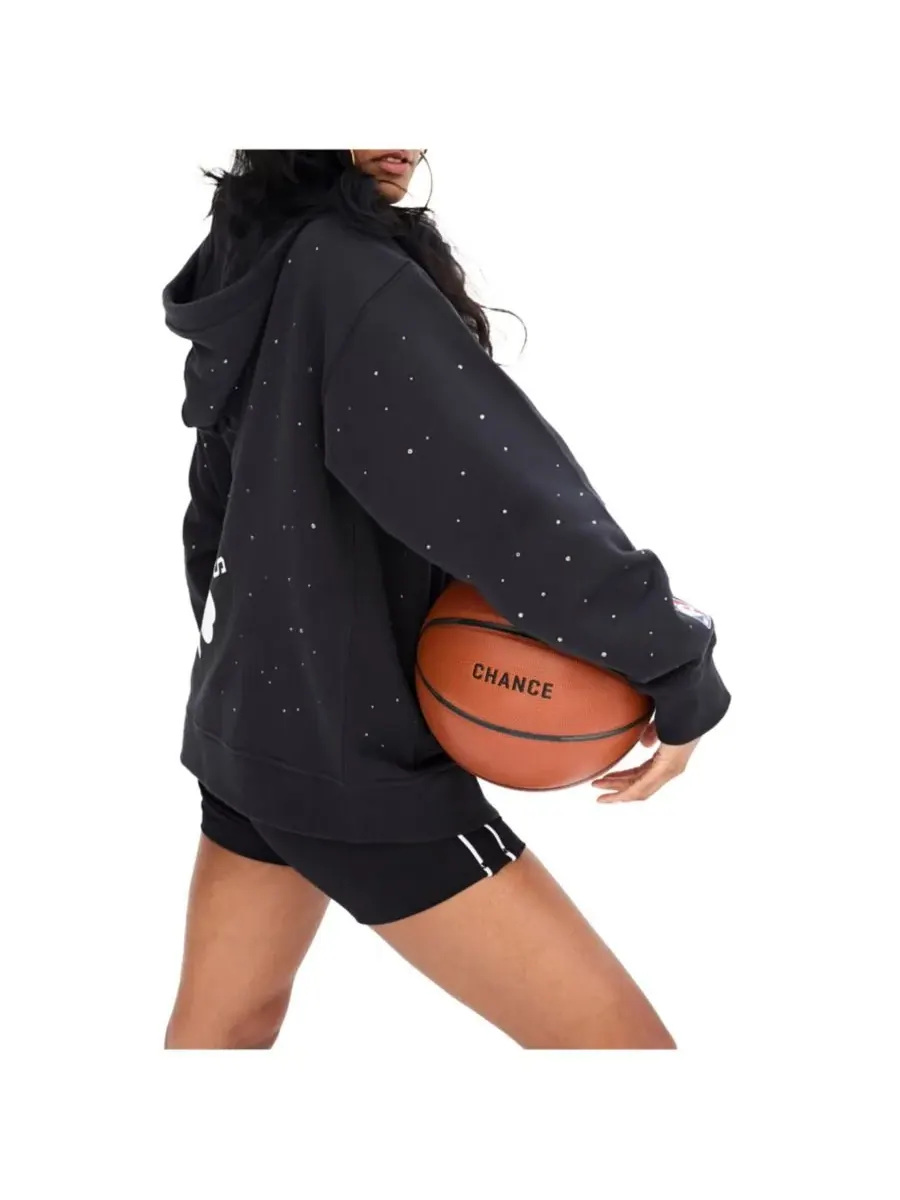 Terez Женская черная толстовка на молнии Boston Celtics Oversized Allover Gemstone Full-Zip Hoodie — изображение 4 из 4