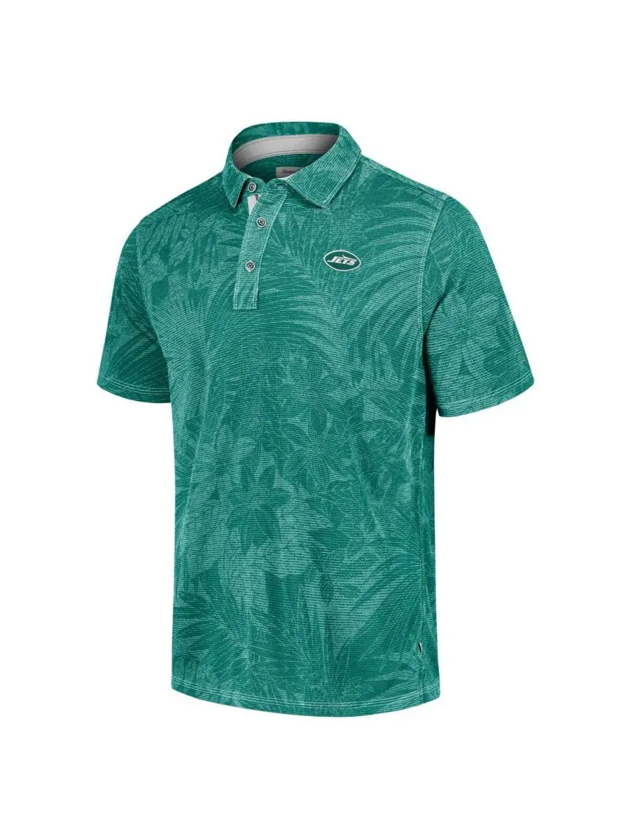 Tommy Bahama Мужская зеленая спортивная рубашка-поло New York Jets Sport Santiago Paradise — изображение 2 из 3, зеленый