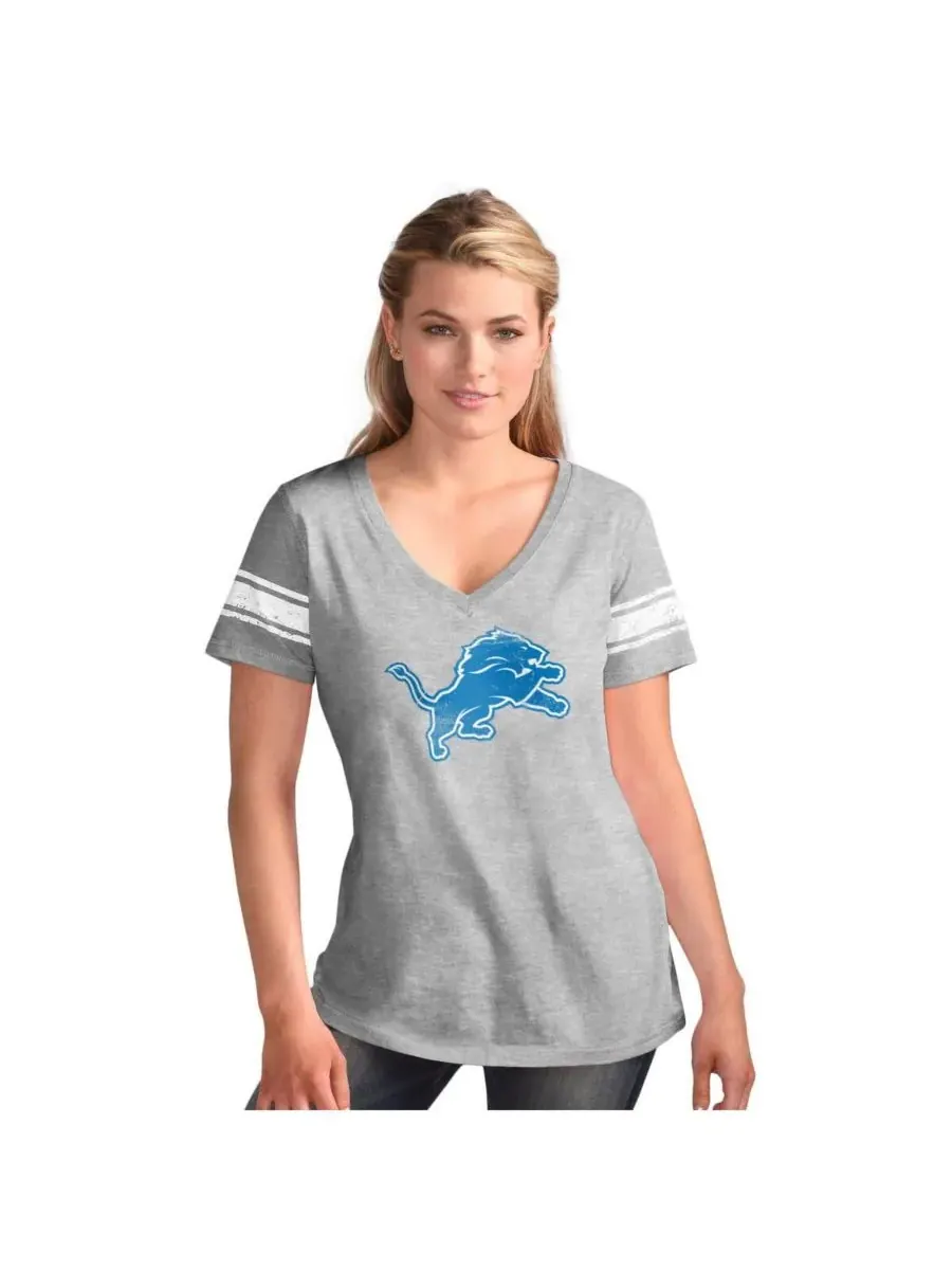 G-III 4Her by Carl Banks Женская футболка с V-образным вырезом и надписью «Detroit Lions First