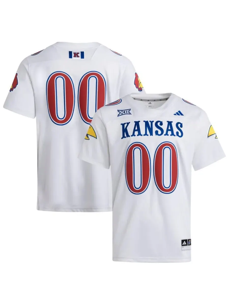 Adidas Мужская белая футболка Kansas Jayhawks Premier Strategy (00)
