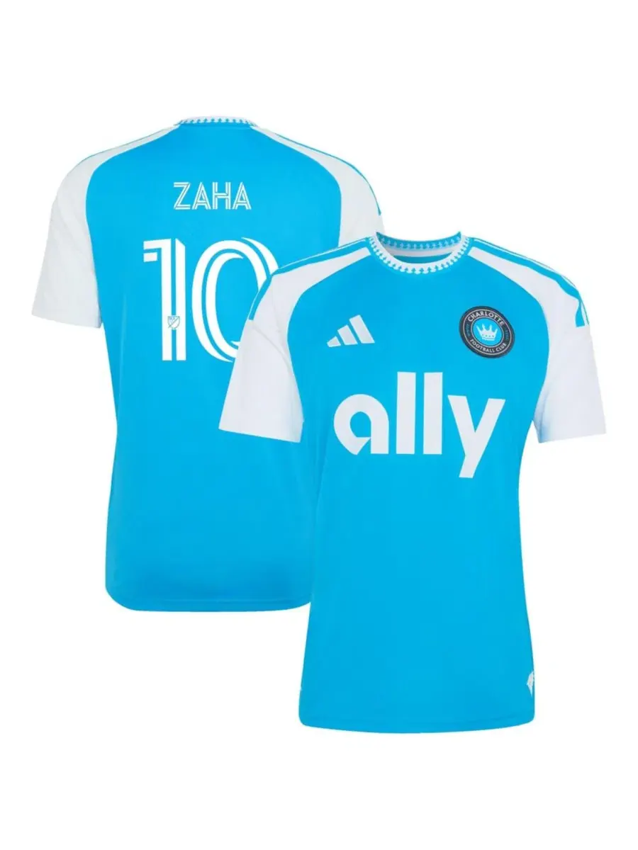 Футболка с длинным рукавом Wilfried Zaha Blue Charlotte FC 2026 Carolina Kit: Crowns Up Replica