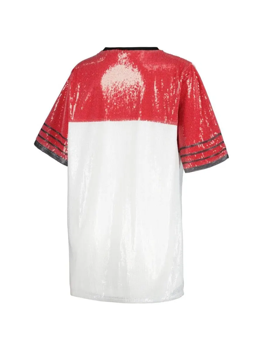 Платье-джерси с блестками Wisconsin Badgers Gameday Couture — изображение 3 из 3, белый