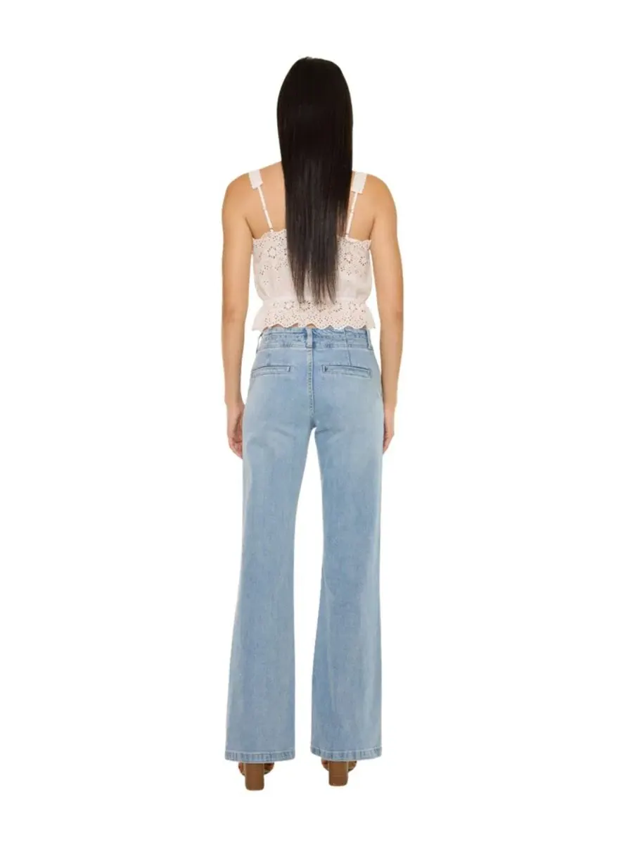 Джинсы клеш с высокой посадкой Islan High Rise Wide Flare KanCan, Medium Light Wash — изображение 2 из 8