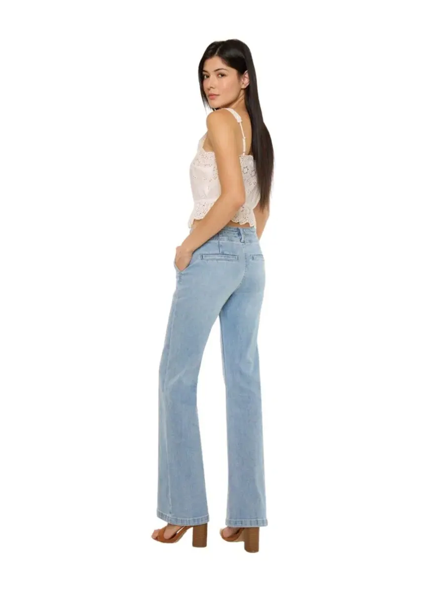 Джинсы клеш с высокой посадкой Islan High Rise Wide Flare KanCan, Medium Light Wash — изображение 3 из 8