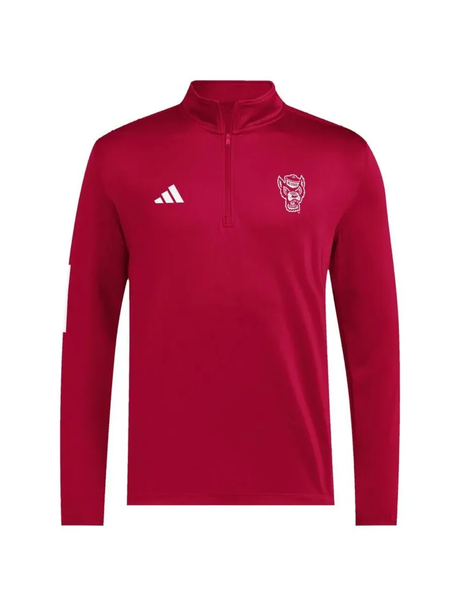 Adidas Мужская красная куртка для гольфа NC State Wolfpack Strategy с половинной молнией — изображение 2 из 3, красный