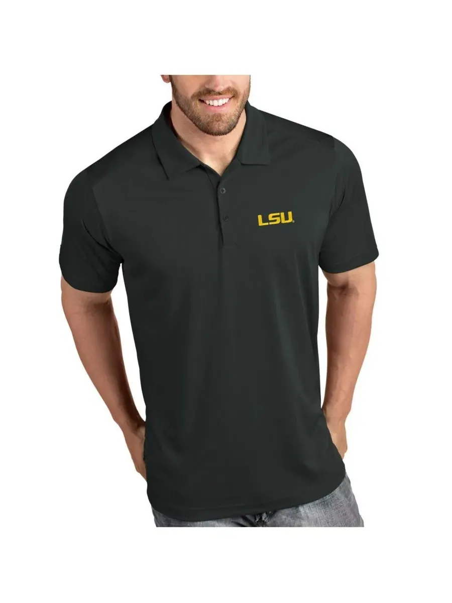Поло с длинным рукавом с вышитым логотипом LSU Tigers Antigua Tribute Polo Antigua