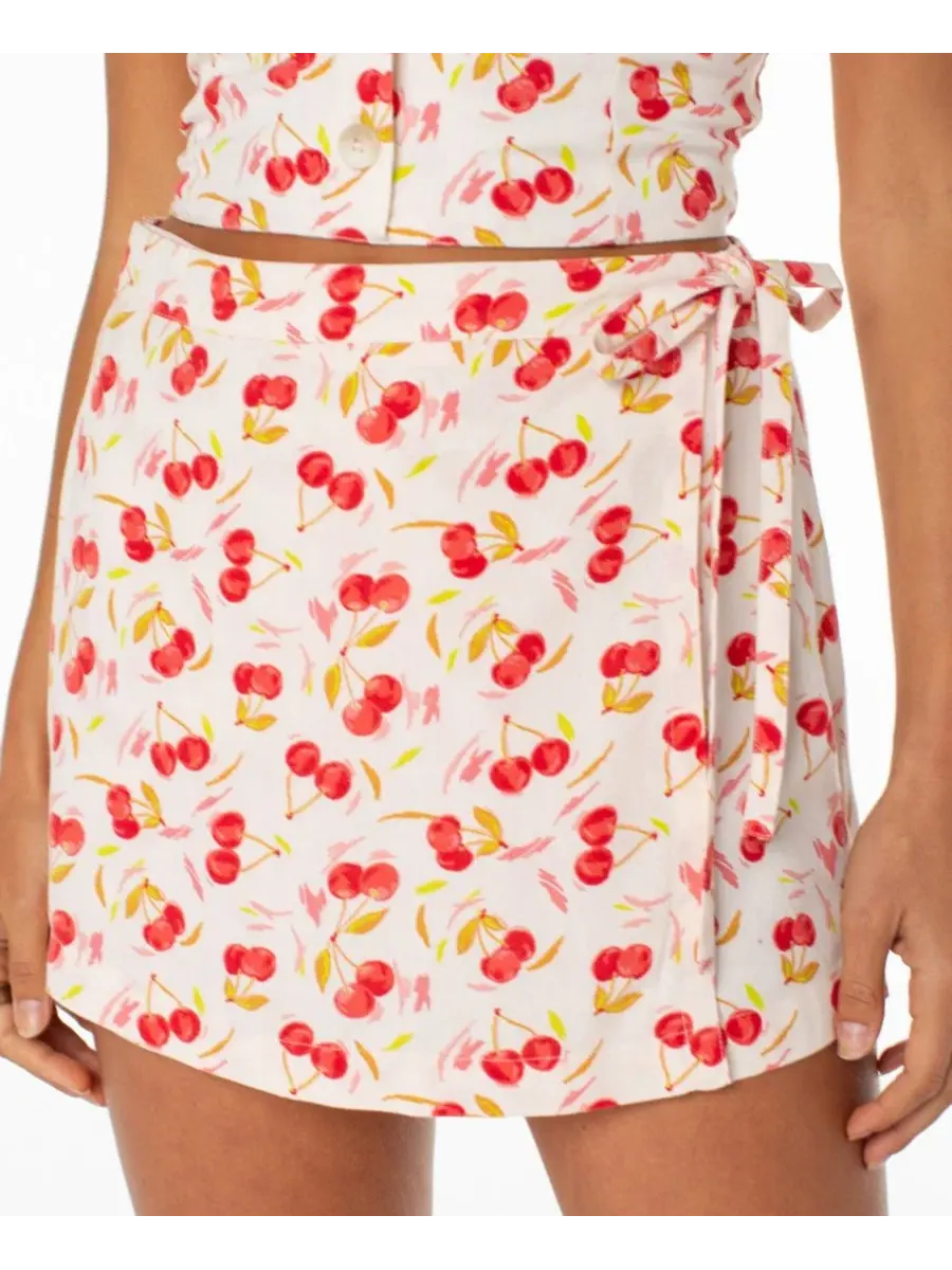Юбка-шорты Zola Tie-Waist Printed Roxy, Hibiscus Cherry on Top — 3