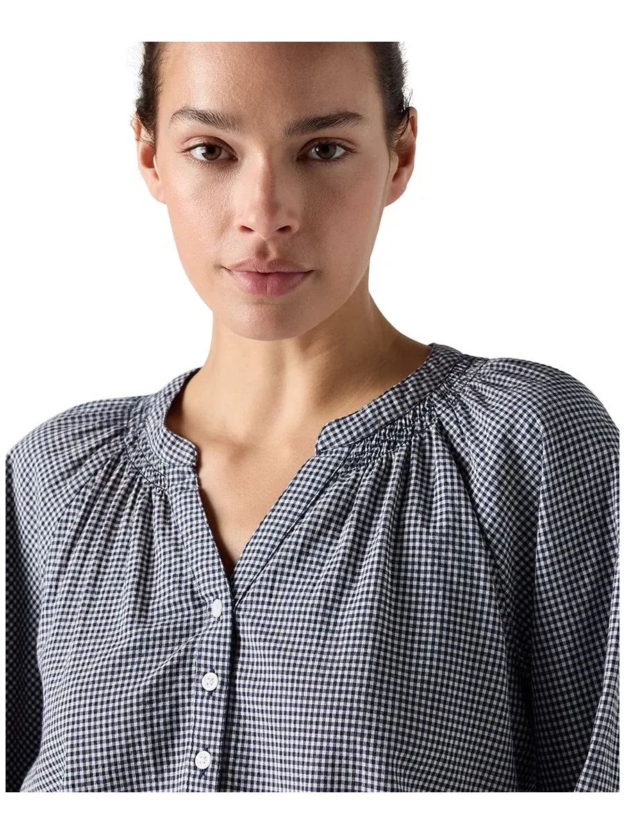 Блуза свободного кроя Reverie Split Neck Levi's, Ceicil Even Micro Check Peacoat — 3