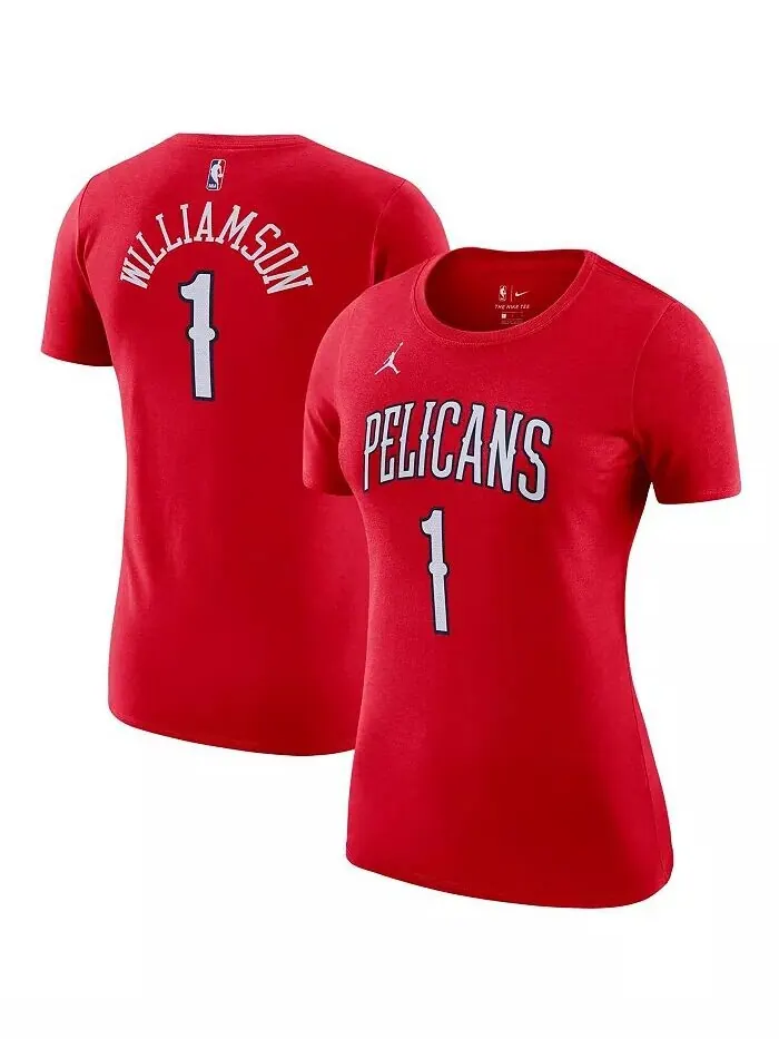 Женская красная футболка Zion Williamson New Orleans Pelicans Statement Edition с именем и номером