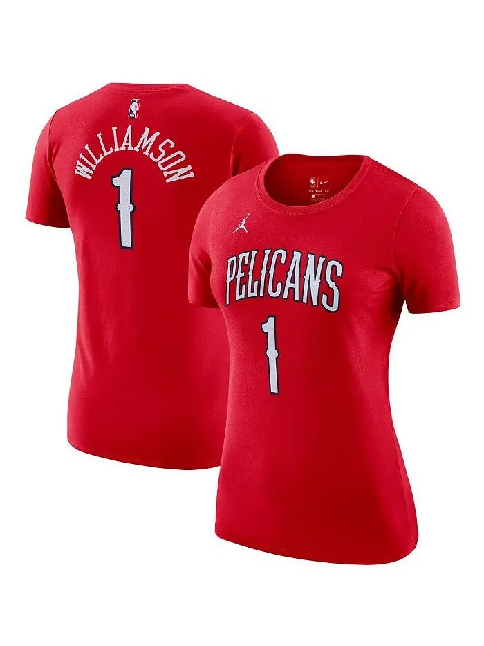 Женская красная футболка Zion Williamson New Orleans Pelicans Statement Edition с именем и номером — красный