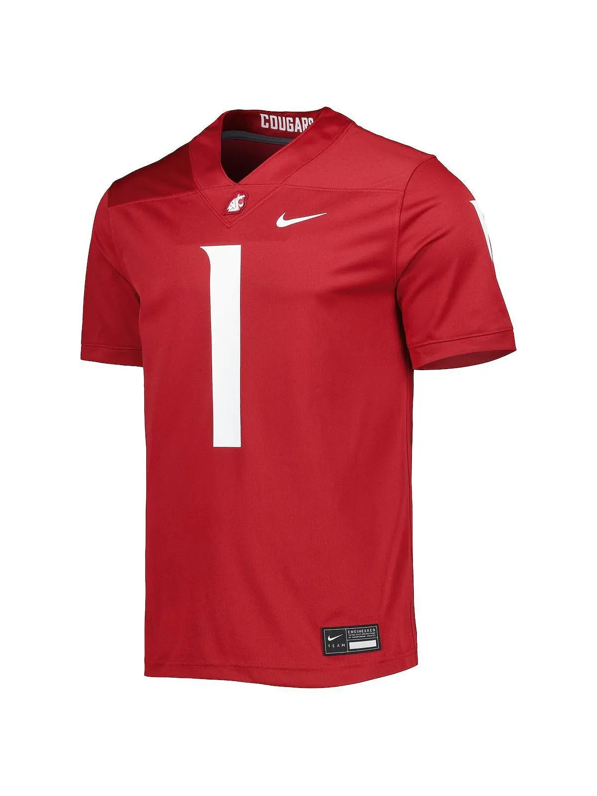 Мужская футбольная майка #1 Crimson Washington State Cougars Untouchable Nike — изображение 3 из 4, красный
