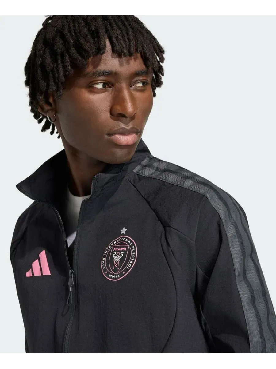 Куртка-ветровка с длинным рукавом Inter Miami CF 2026 Anthem Raglan Full-Zip adidas — изображение 3 из 5, черный