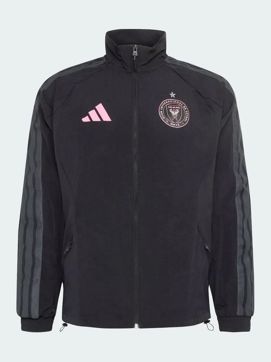 Куртка-ветровка с длинным рукавом Inter Miami CF 2026 Anthem Raglan Full-Zip adidas — изображение 5 из 5, черный