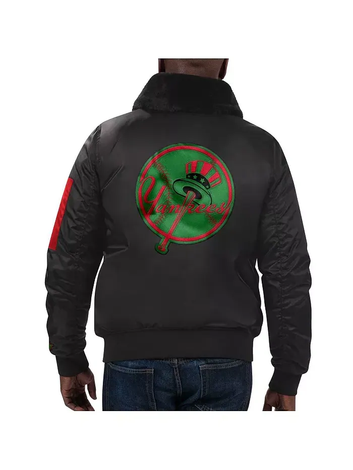 Мужская куртка x Ty Mopkins Black New York Yankees Black History Month на молнии, сатиновая Starter — изображение 2 из 3