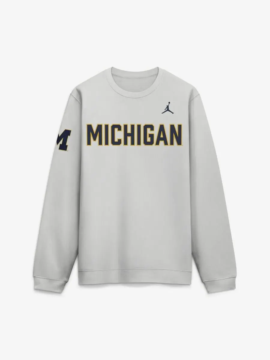 Свитшот мужской с длинным рукавом, с принтом Michigan Wolverines 2026 Sideline Club Jordan
