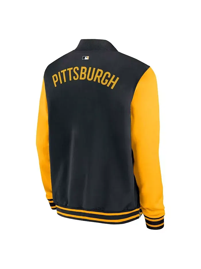 Мужская черно-золотая бейсбольная куртка-бомбер Pittsburgh Pirates Authentic Collection Dugout на — изображение 2 из 3