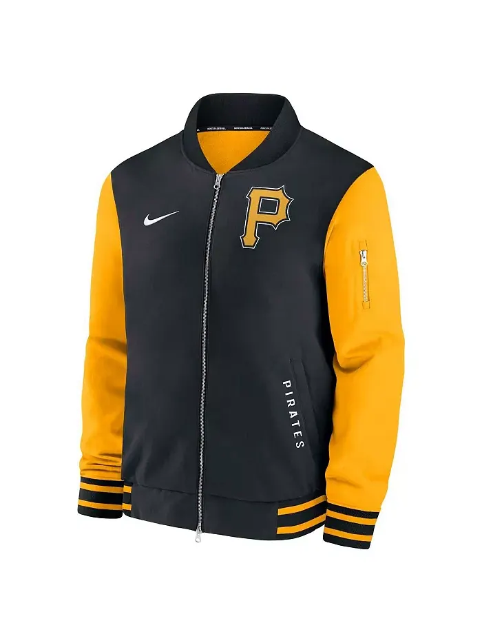 Мужская черно-золотая бейсбольная куртка-бомбер Pittsburgh Pirates Authentic Collection Dugout на — изображение 3 из 3