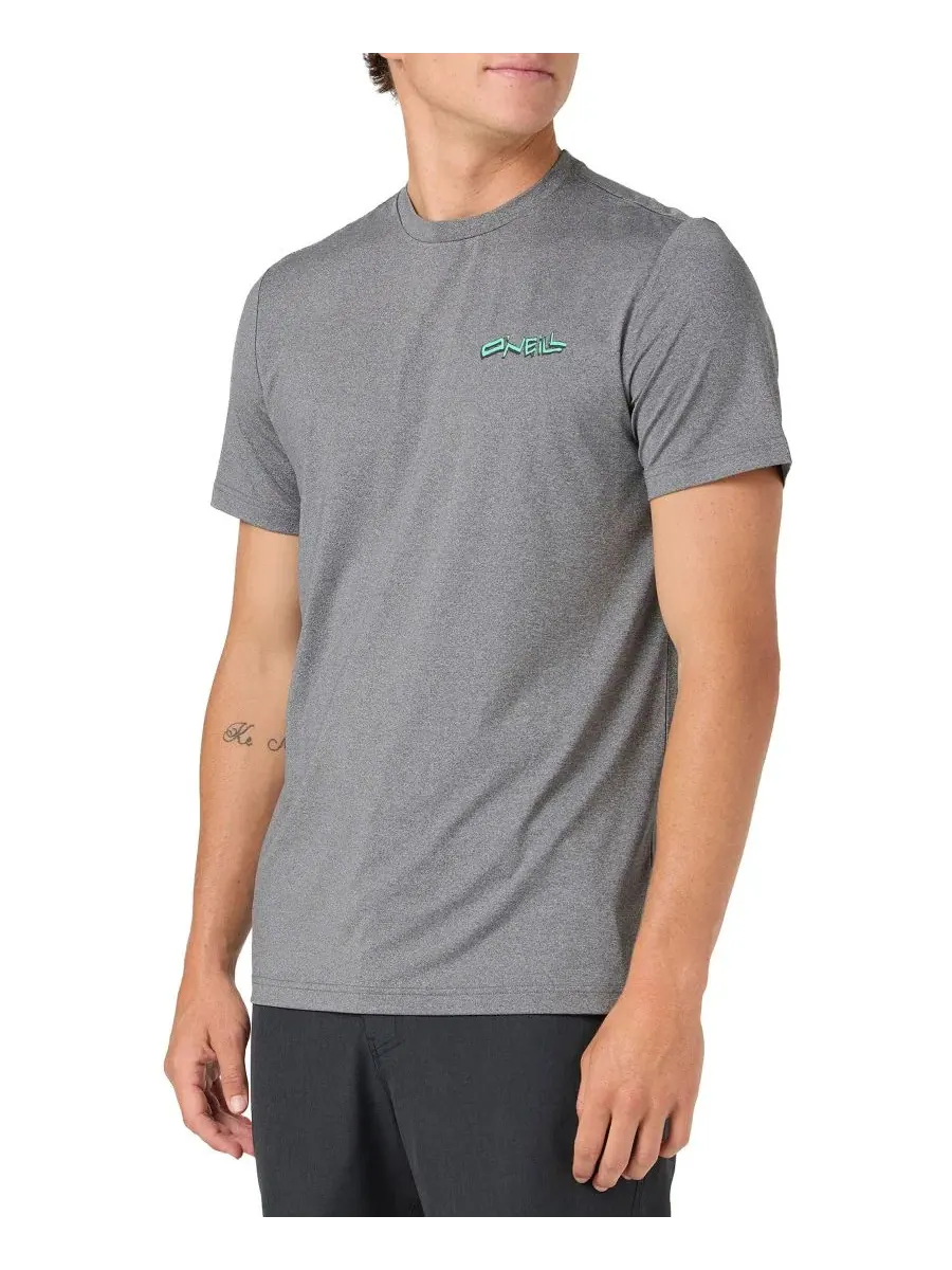 Мужская футболка с коротким рукавом, модель Solid Crewneck O'Neill, Gargoyle Melange — изображение 2 из 4