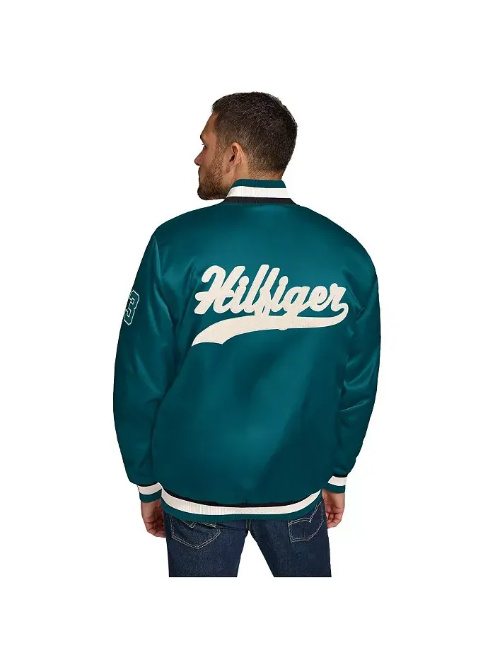 Мужская куртка Philadelphia Eagles Dante на полной застежке-молнии, цвет Midnight Green, атласная — изображение 2 из 3