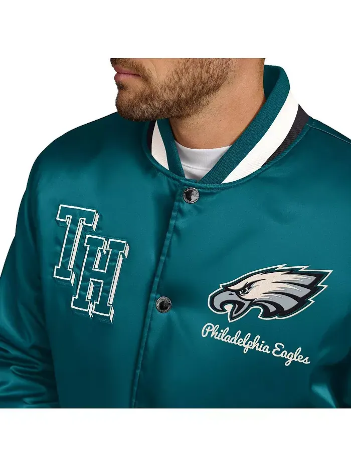 Мужская куртка Philadelphia Eagles Dante на полной застежке-молнии, цвет Midnight Green, атласная — изображение 3 из 3