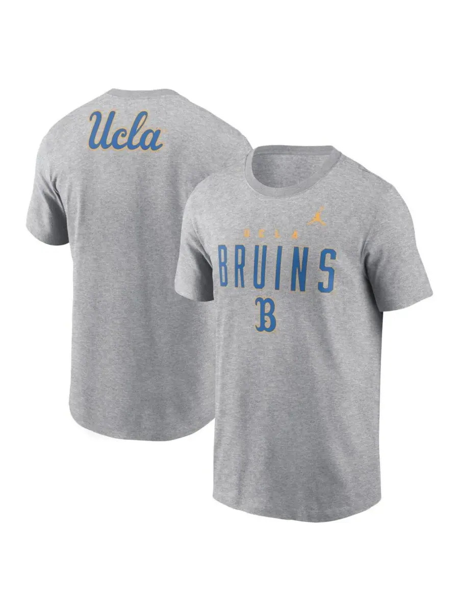 Jordan Мужская футболка серого цвета с изображением основного талисмана команды UCLA Bruins Campus