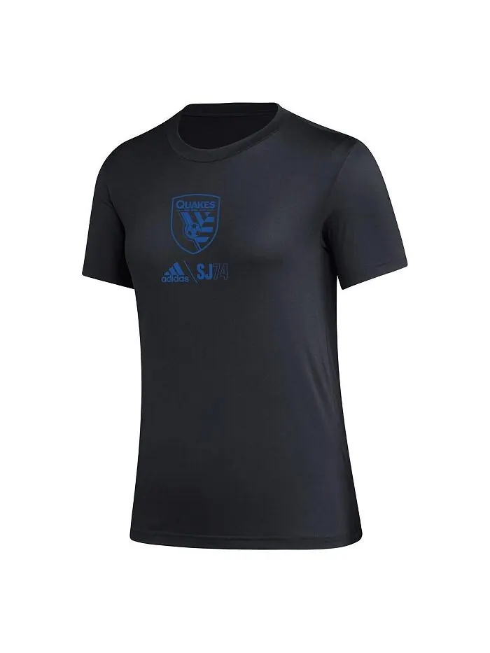 Черная женская футболка San Jose Earthquakes AEROREADY Club Icon adidas — изображение 2 из 3, черный