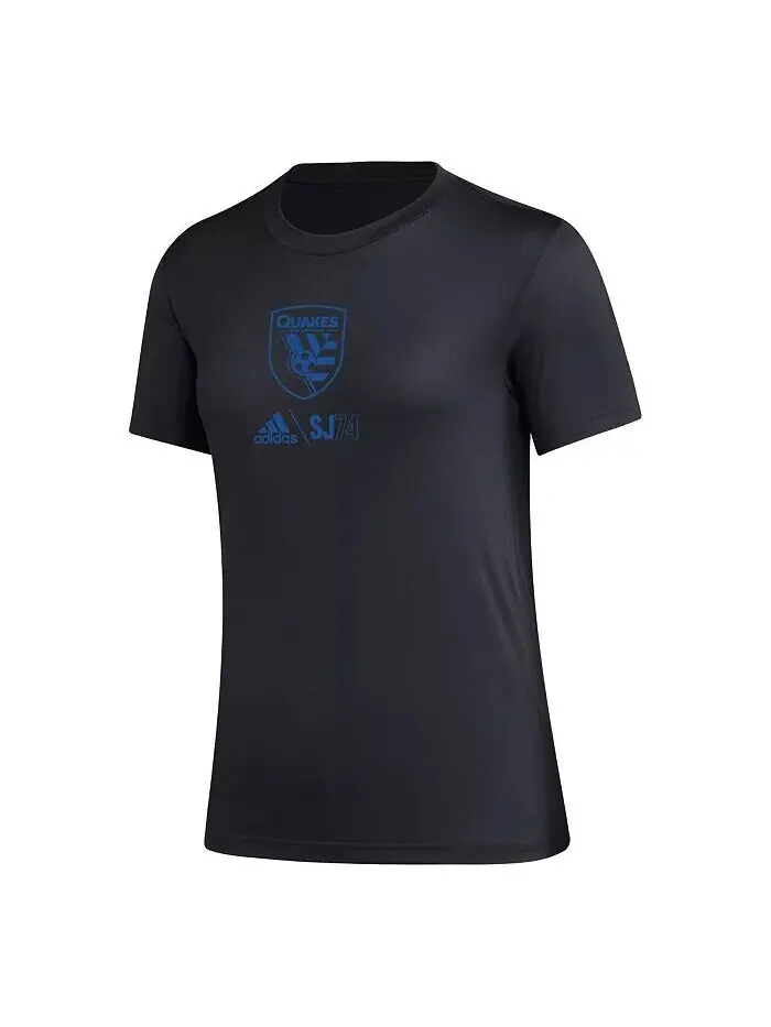 Черная женская футболка San Jose Earthquakes AEROREADY Club Icon Adidas — изображение 2 из 3