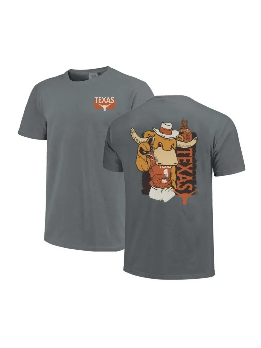 Image One Мужская и женская серая футболка с изображением талисмана команды Texas Longhorns Hyper