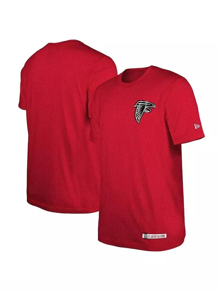 Мужская красная футболка тренировочного лагеря Atlanta Falcons 2024 NFL New Era