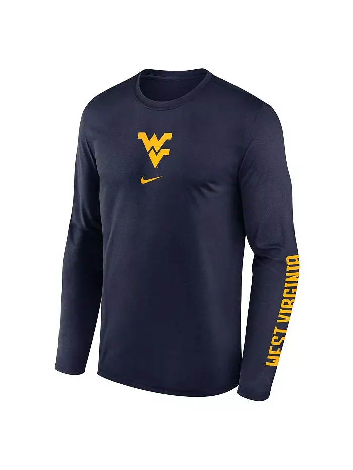 Мужская футболка с длинным рукавом West Virginia Mountaineers Primetime Center Lockup Two-Hit — изображение 3 из 3
