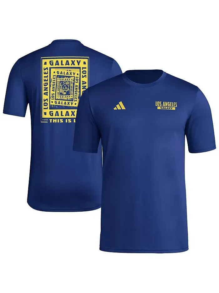 Мужская синяя футболка LA Galaxy Local Wrap adidas