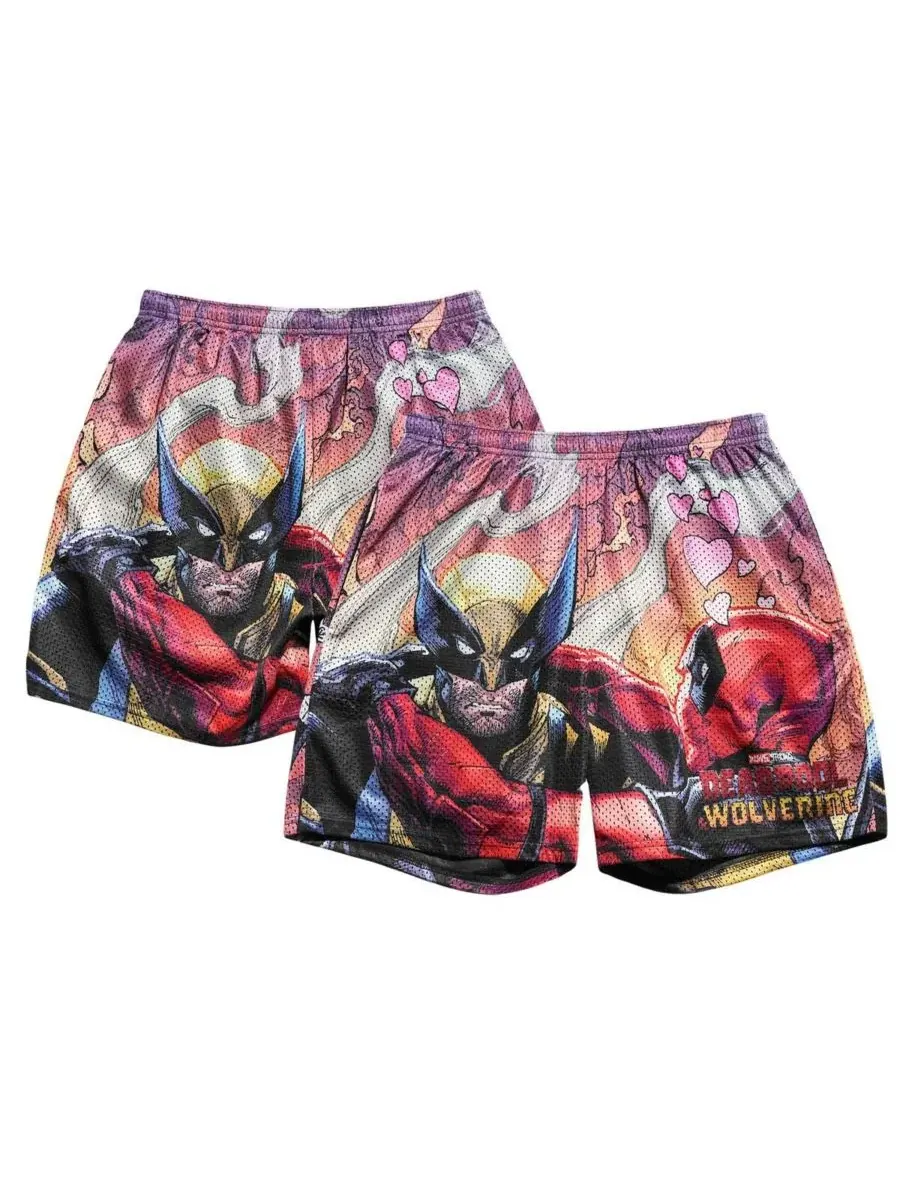 Мужские ретро-шорты Deadpool Wolverine Besties Chalk Line — красный