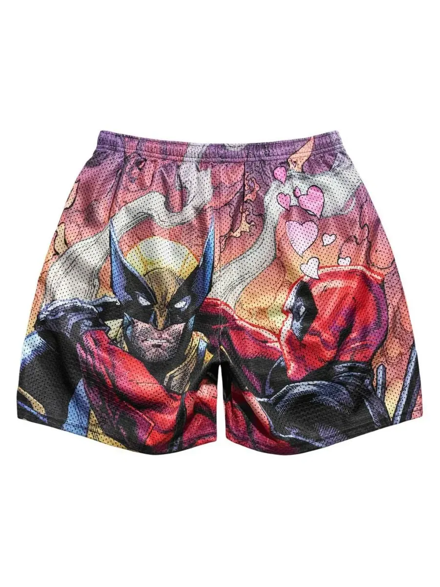 Мужские ретро-шорты Deadpool Wolverine Besties Chalk Line — изображение 2 из 3, красный