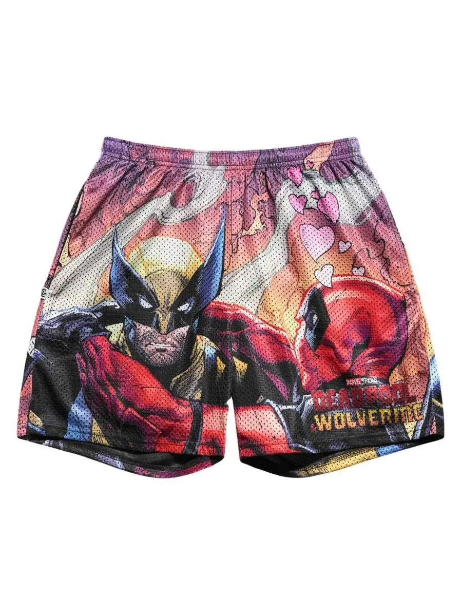 Мужские ретро-шорты Deadpool Wolverine Besties Chalk Line — изображение 3 из 3, красный