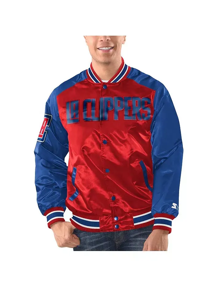 Мужская красная бейсбольная куртка на молнии Renegade Satin Full-Snap в стиле LA Clippers Starter