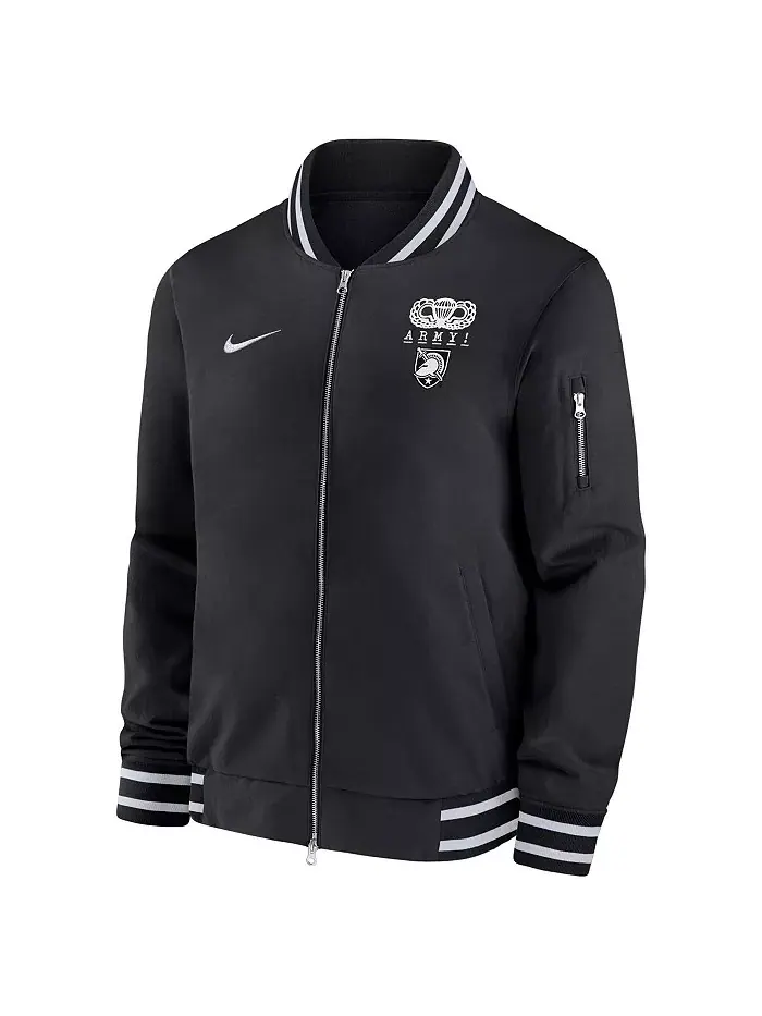 Мужская черная бомбер-куртка на молнии Army Black Knights 2024 Rivalry Collection Nike — изображение 2 из 3
