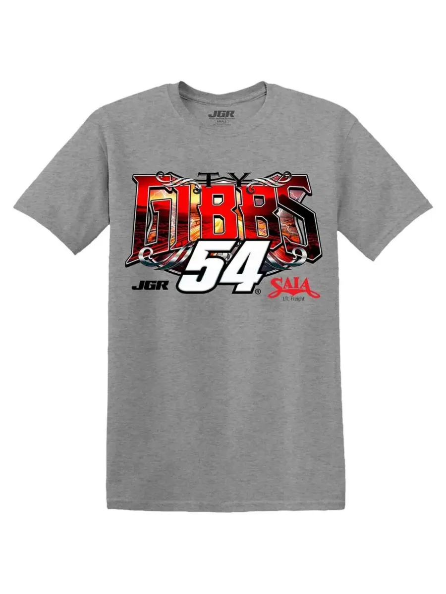 Joe Gibbs Racing Team Collection Мужская футболка Ty Gibbs Saia Car серого цвета меланжевого оттенка — изображение 3 из 3