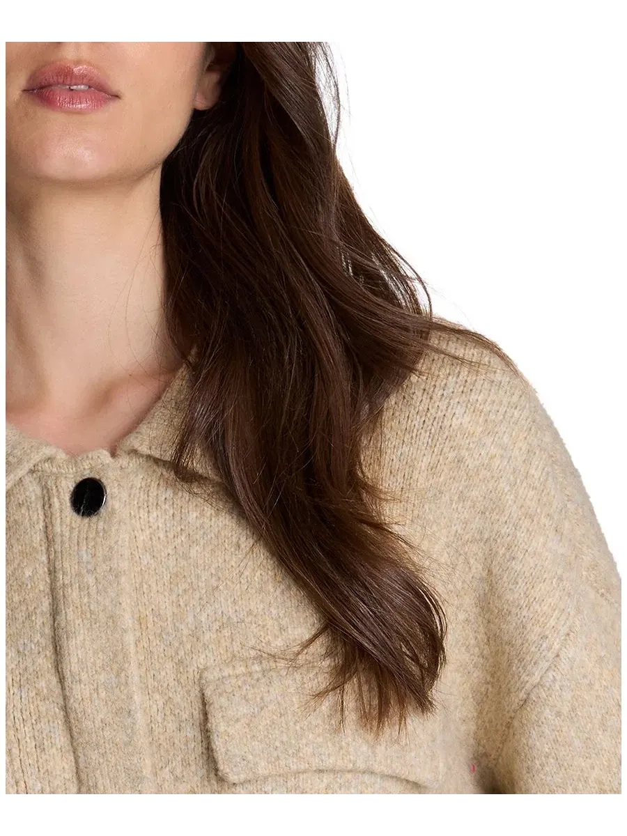 Женская куртка из рибаны с длинным рукавом, модель Utility Jacket Kenneth Cole, Driftwood Heather — изображение 5 из 6