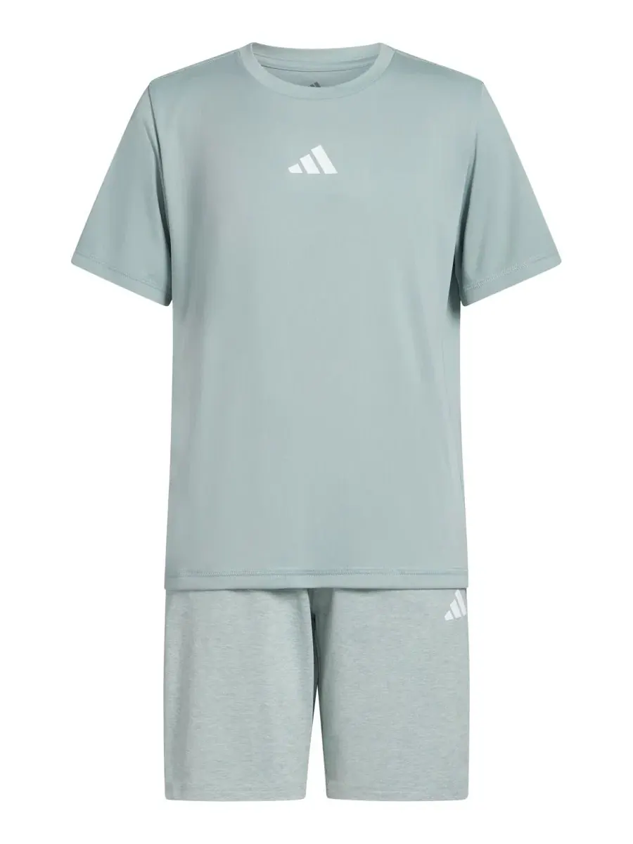 Комплект майки и шорт с логотипом 3 Bar adidas, Wonder Sage — изображение 3 из 6