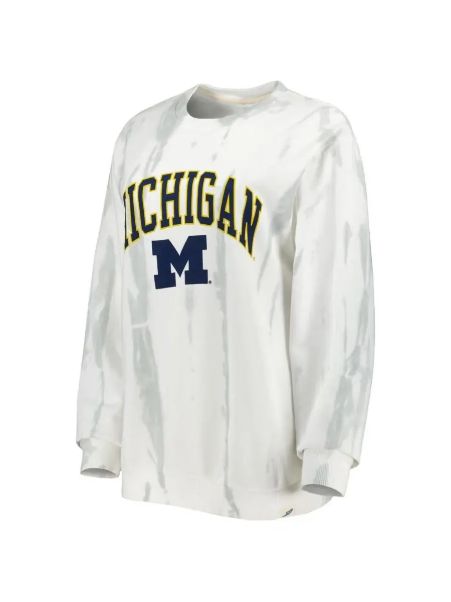 League Collegiate Wear Мужская белая с серебристыми вставками классическая махровая толстовка с — изображение 3 из 4