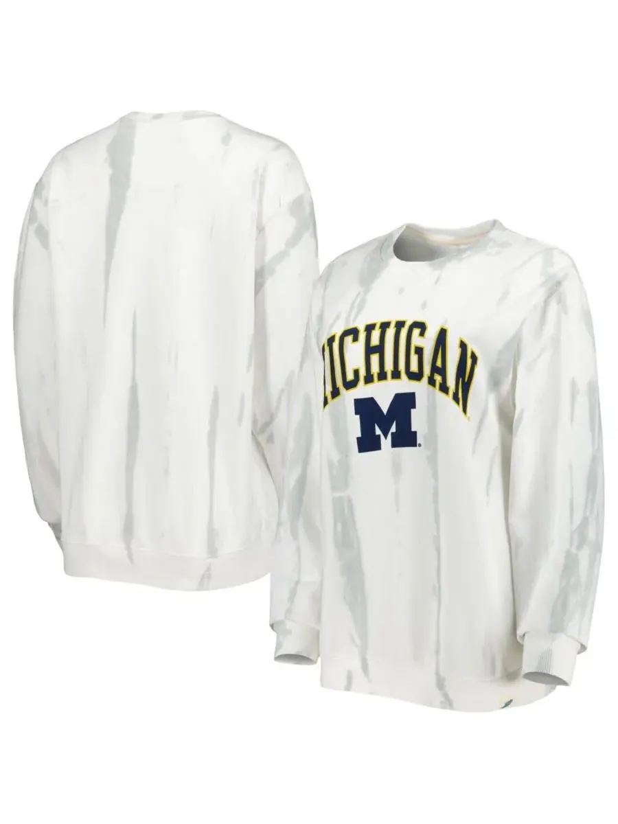 League Collegiate Wear Мужская белая с серебристыми вставками классическая махровая толстовка с — изображение 4 из 4