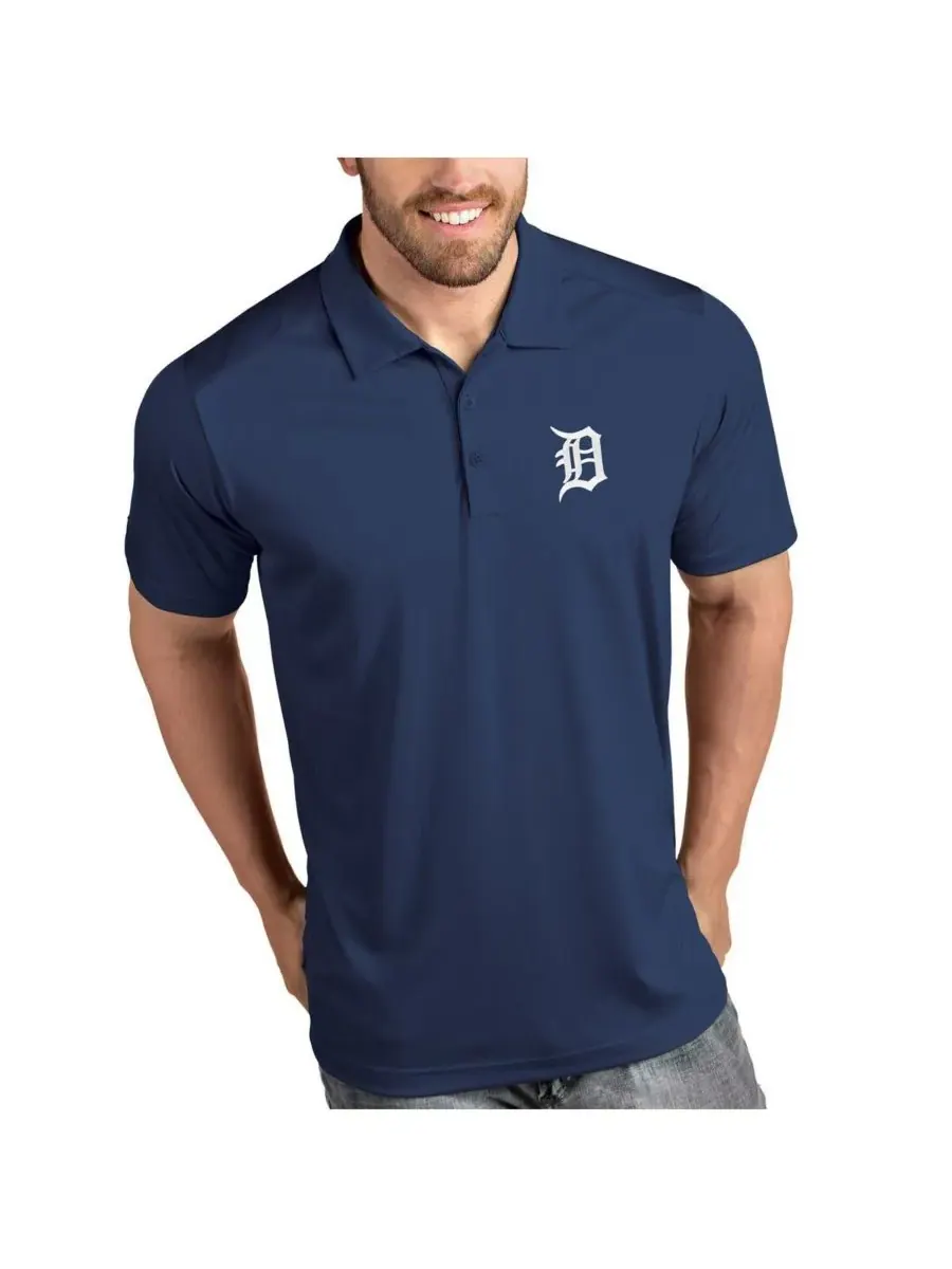 Antigua Мужская темно-синяя футболка-поло с символикой команды Detroit Tigers