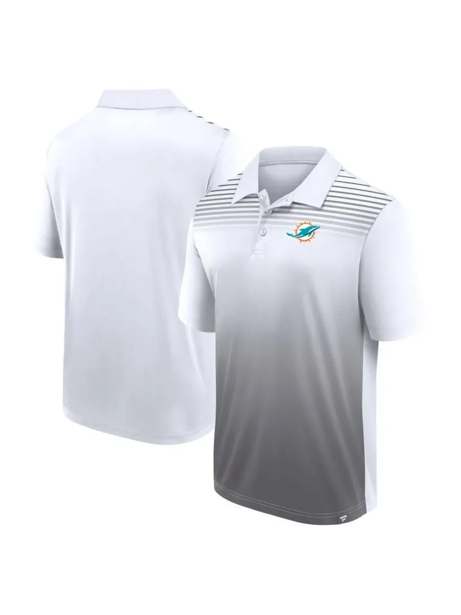 Logo Athletic Мужская белая/серая поло-рубашка Miami Dolphins Sandlot Game