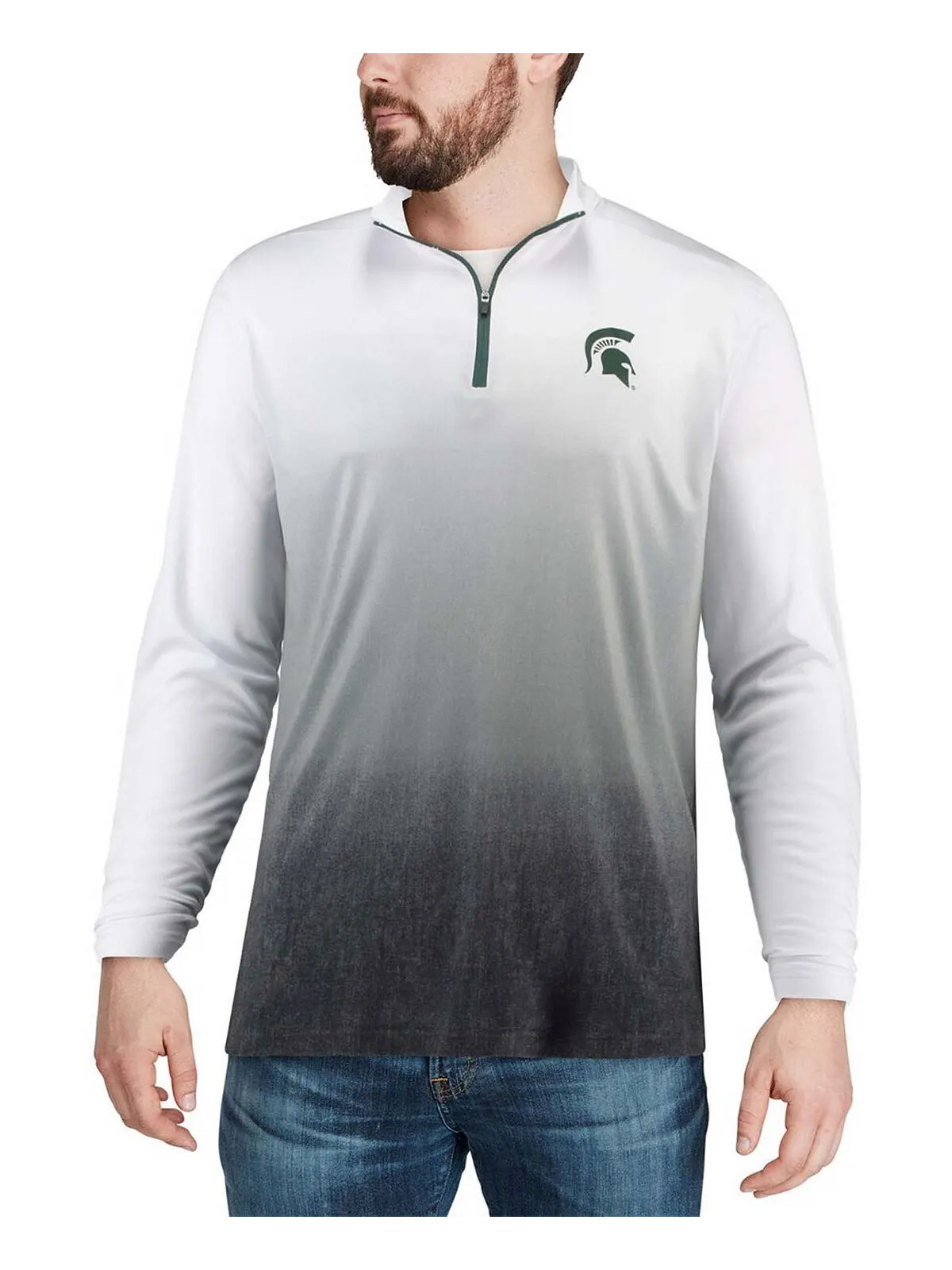 Мужская серая куртка michigan state spartans magic team logo с молнией на четверть Colosseum — изображение 4 из 4, серый