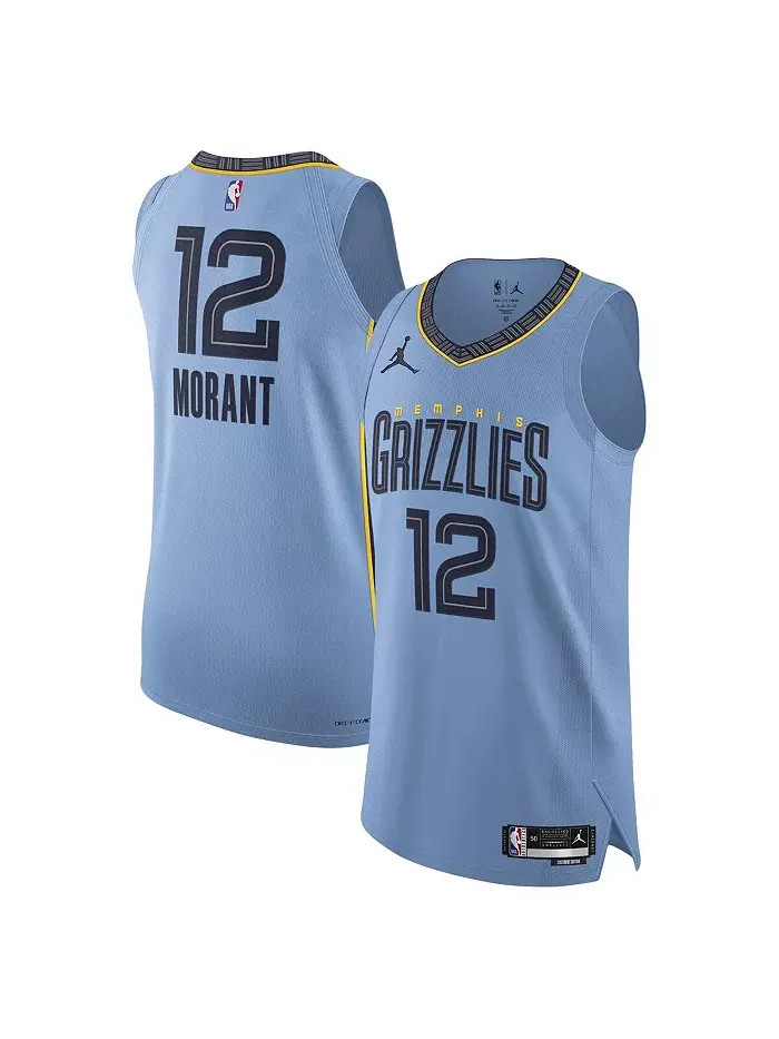 Мужская футболка Ja Morant Memphis Grizzlies в светло-голубом цвете - аутентичная игровая форма
