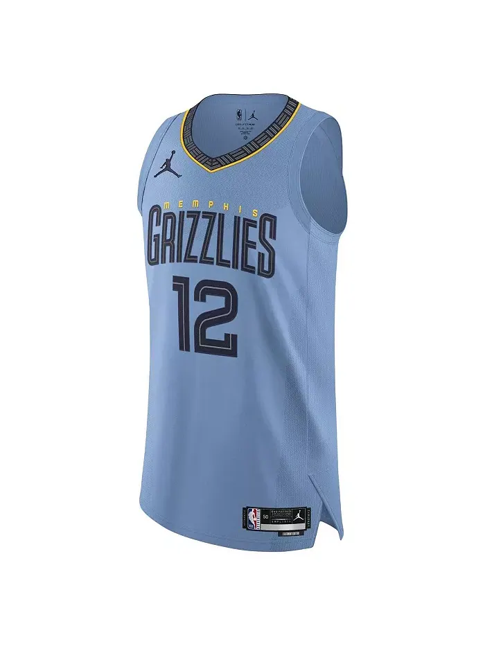 Мужская футболка Ja Morant Memphis Grizzlies в светло-голубом цвете - аутентичная игровая форма — изображение 2 из 3